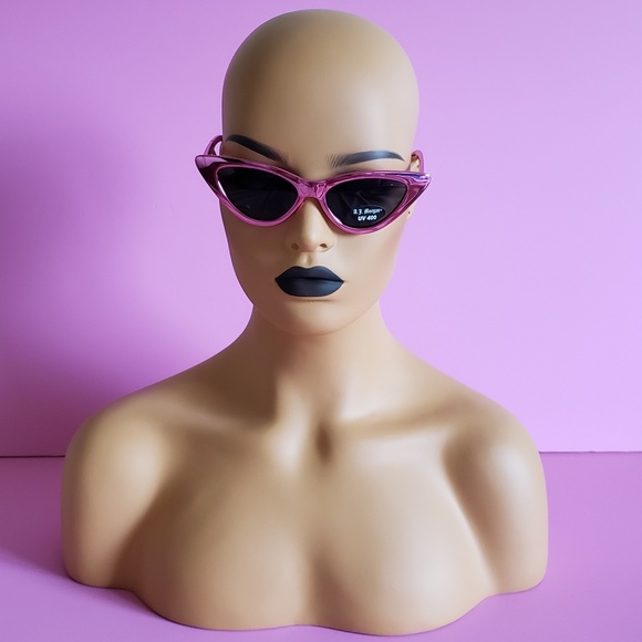 Metallic Pink Cateye Sunglasses - Picture 2 of 3